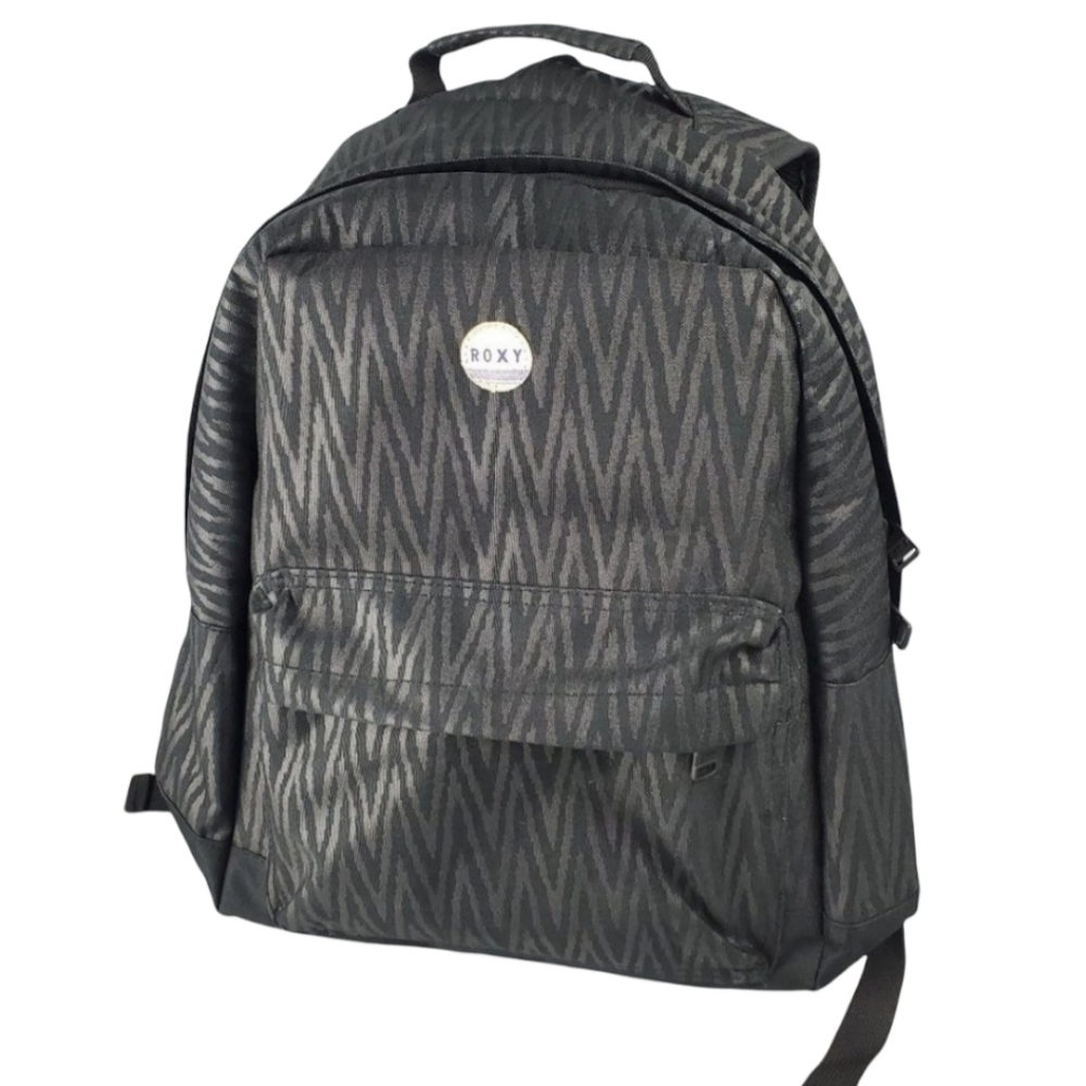 Roxy Gray Black Chevron Backpack